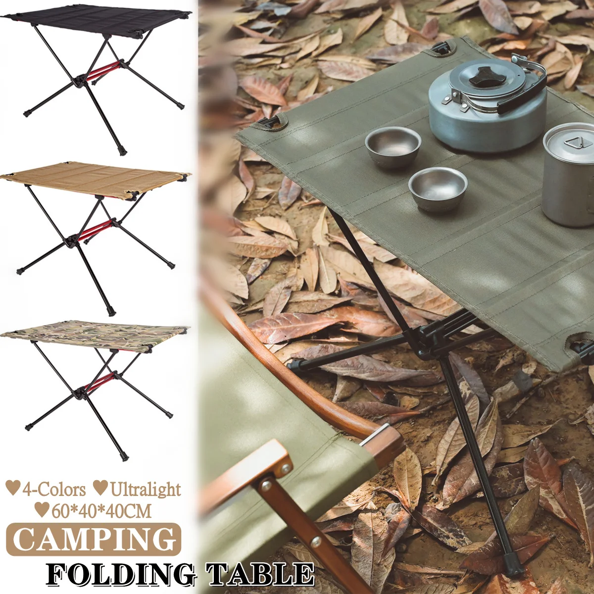 Ultralight Folding Camping Table Aluminium Alloy Portable Outdoor Camping Foldable Table for Home Party Picnic Desk Dinner
