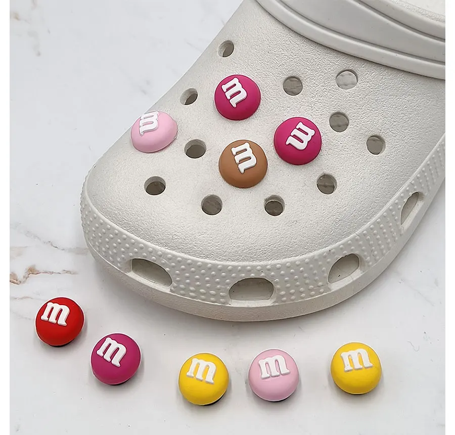 Single Sale 1Pcs PVC Shoe Charms Accessories Funny DIY Chocolate Beans Shoes Buttons Decoration Jibz For Croc Charms Kids Gift