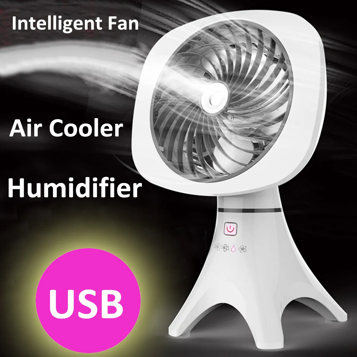 

Summer Portable Mini Fan Home Office Desk USB Fan Air Cooler Fan Humidifier Atomizing Cooling Conditioner Computer Desktop Fans