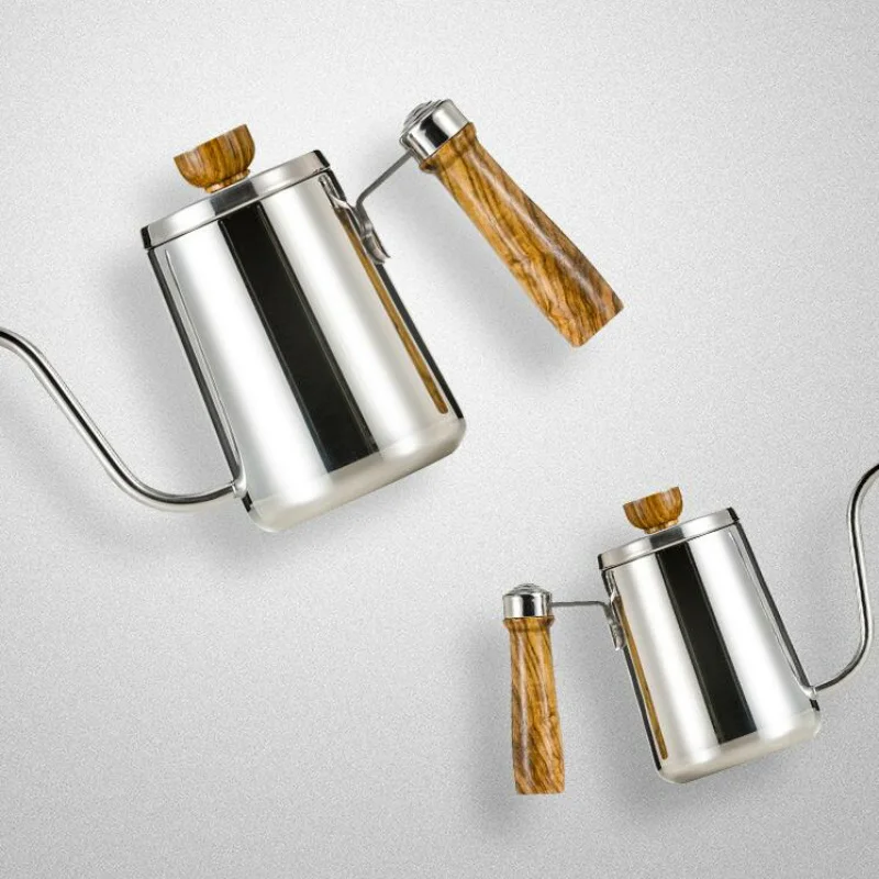 Goedkoop Seluna Houten Handvat Rvs Zwanenhals Waterkoker Hand Drip Koffie Pot Giet Over Koffie Thee Pot Barista Koffie Maker Brouwer