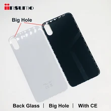 10 шт большое отверстие задняя крышка стекло с CE для iPhone X Xs Max Ремонт для заднего корпуса треснутое Стекло Замена