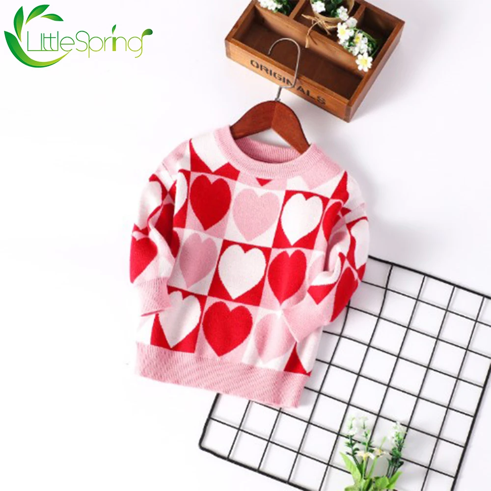 LittleSpring/осенне зимние детские мягкие теплые свитера Одежда для маленьких девочек