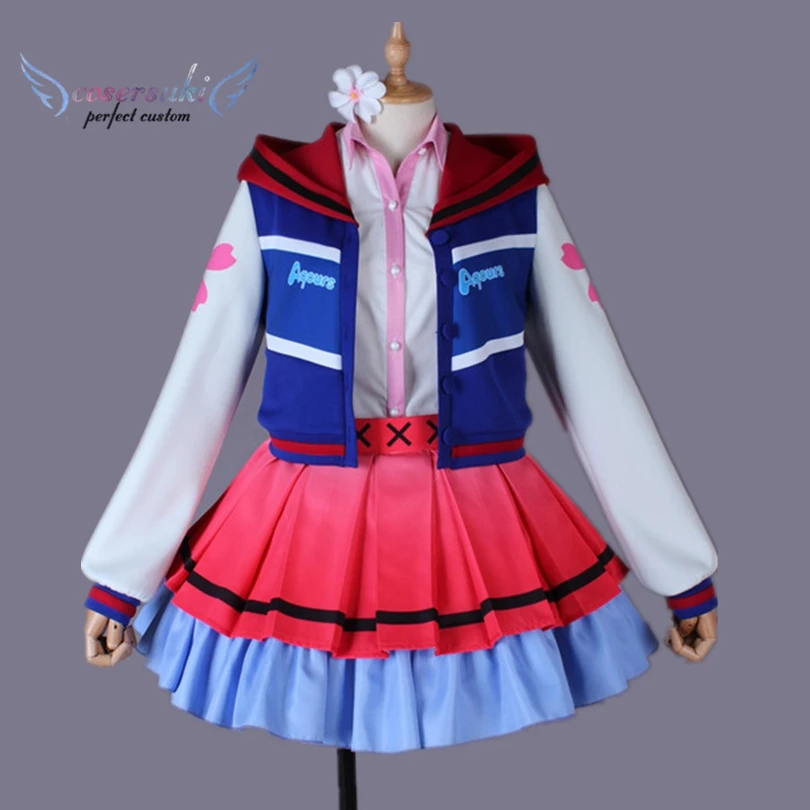 Lovelive Солнечный свет Aqours следующий сверкающие Over the Rainbow сакураучи Рико Косплэй костюм; карнавальный костюм на Хэллоуин и Рождество; костюм