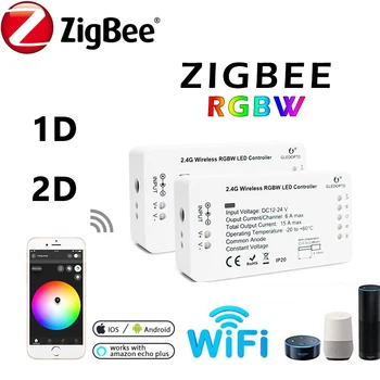 激安 Zigbee 3.0 Zllワイヤレスrgb 1ID Rgbw 2ID Ledライトストリップコントローラーディマーrgbcct MR16 E26電球diyのスマートホームalexaで動作