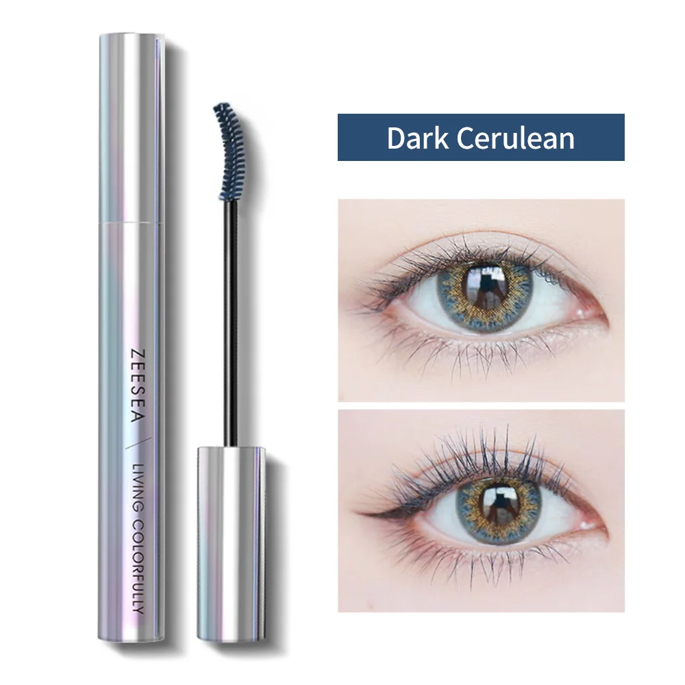Dark Cerulean ZEESEA, новинка, стойкая Водостойкая тушь для ресниц, 4D волокно, толстая Удлиняющая косметика для ресниц, Maquiagem, профессиональная, Completa Rimel - Цвет: Dark Cerulean
