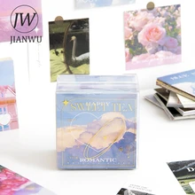 

JIANWU 400Pcs Ins Aesthetic Landscape Memo Pad Literature Art Scrapbooking Hand Account Decoration Note Message Paper Stationery