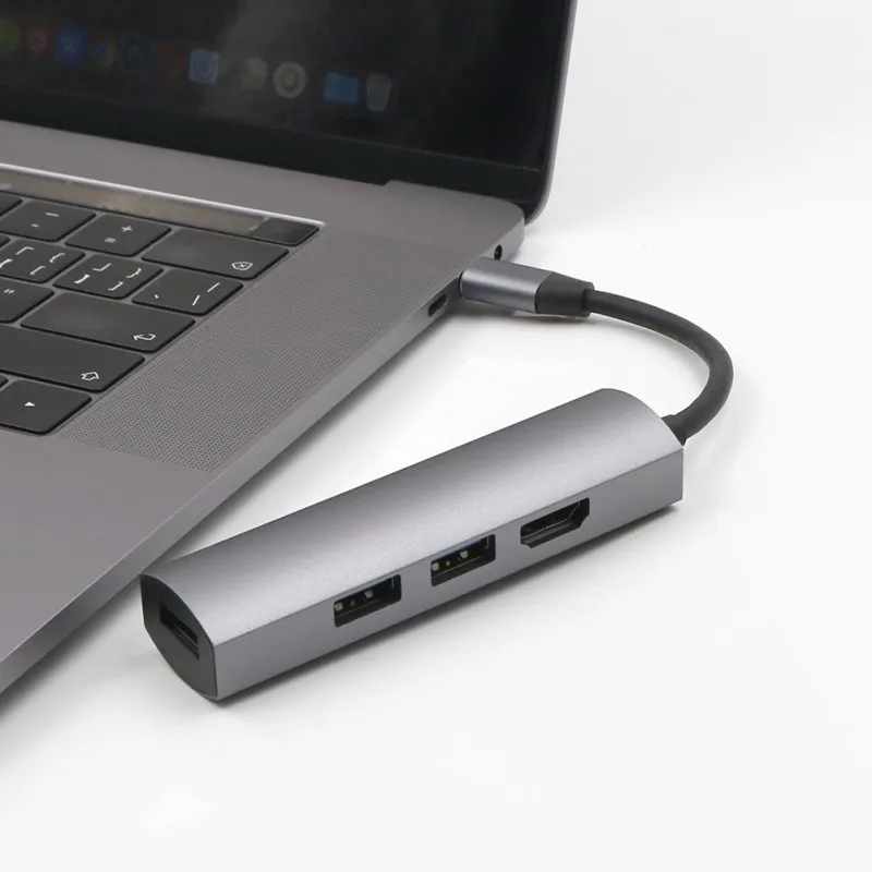 Концентратор тип-c к HDMI USB 3,0 4K металлический конвертер Кабель-адаптер шнур аксессуары для мобильного телефона компьютера