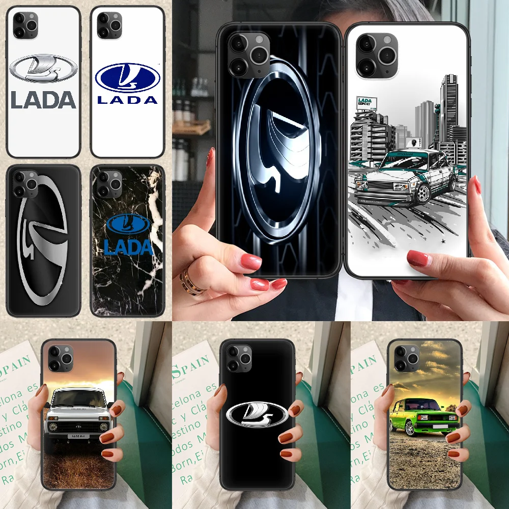 

Russian Automobile LADA Phone case For iphone 4 4s 5 5S SE 5C 6 6S 7 8 plus X XS XR 11 12 mini Pro Max 2020 black back silicone