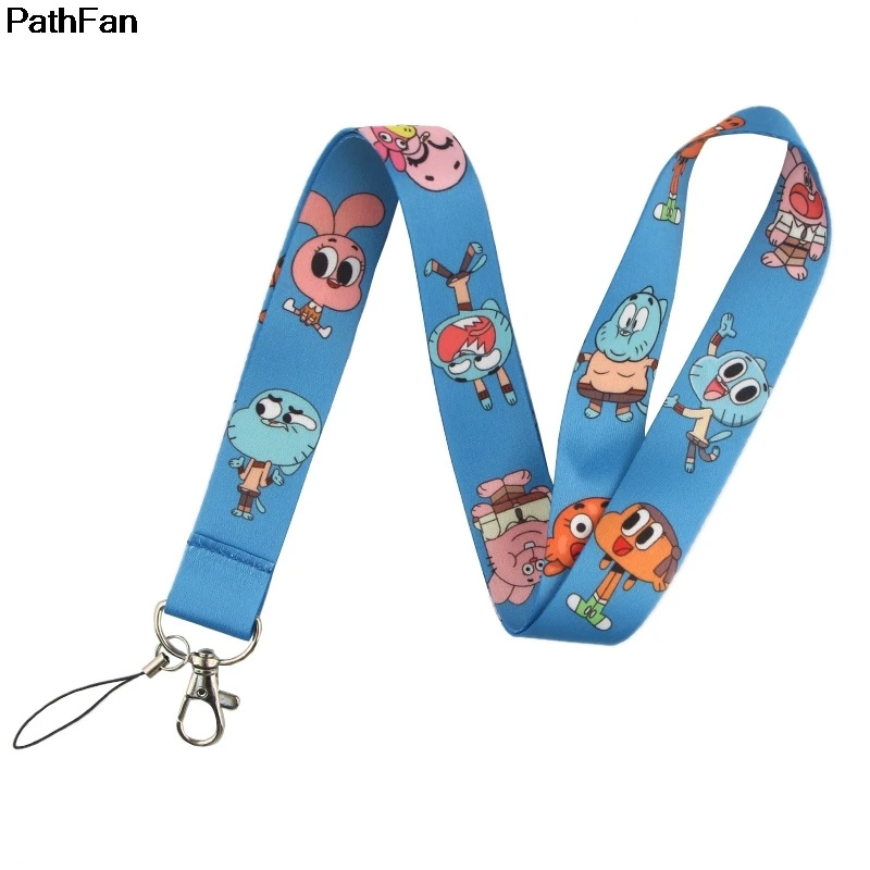 20 шт./лот Patchfan удивительный мир Gumball мультфильм шнурок для ключей очки брелок для ключей телефон камера лямки A2370 - Color: Style 1