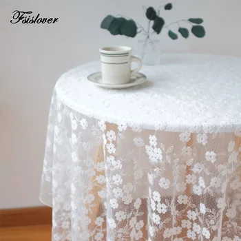 

FSISLOVER Deco Embroidery Table Cloth Cotton Tablecloth Lace Tablecloths Dining Table Cover Obrus Tafelkleed mantel mesa nappe