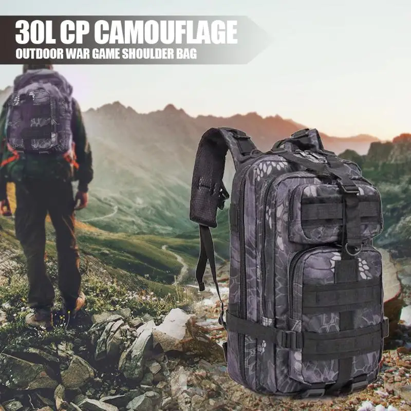 Уличные сумки, тонкий дизайн, 30 л, вместительный рюкзак, EDC, Molle, с рисунком питона, сумка для охоты, трекинга