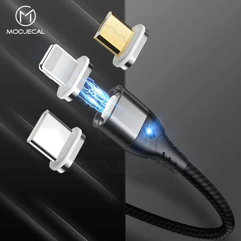 Магнитный кабель 3а mi cro usb type C для Xiaomi 9T Red samsung S10 huawei Быстрая зарядка Магнит USB