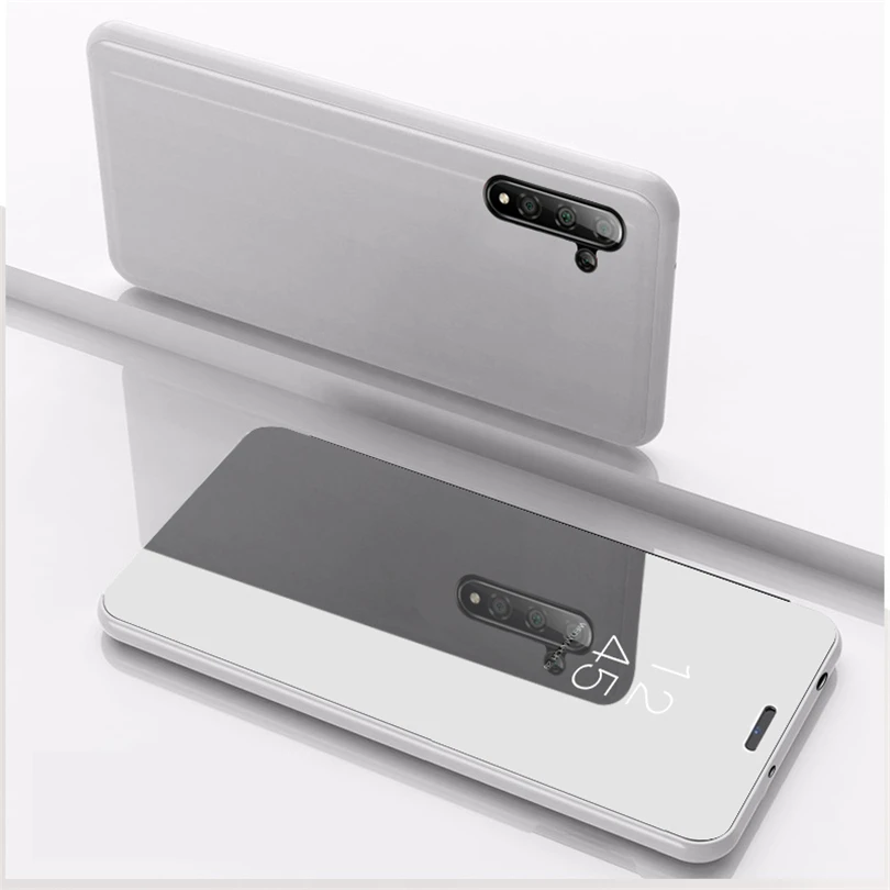 Серебристый Умный зеркальный флип-чехол для Samsung Note 8 9 10 Plus Роскошный прозрачный вид с подставкой для Galaxy S10 5G S10E S10 Plus чехол - Цвет: Серебристый