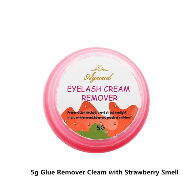 AGUUD 5/10g Lash Remover Cream Eyelash Extension Remover Glue Adhesive Gel Remover Cream Eye Lashes Make Up Remover Cream strawberry smell 5g