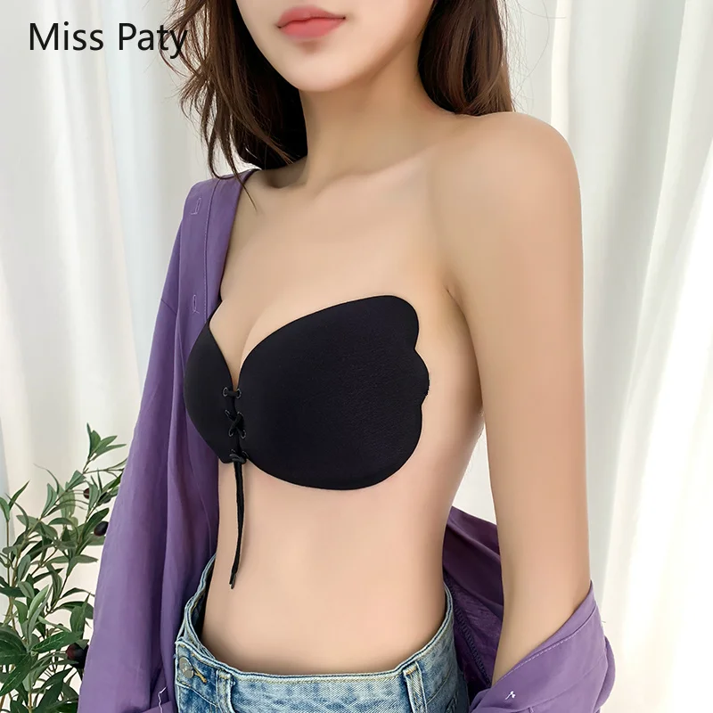 

Bandage Strapless Invisible Push Up Bras Sticky Silicone Paste Strapless Self-Adhesive Freedom Underwear For Women Plus Size