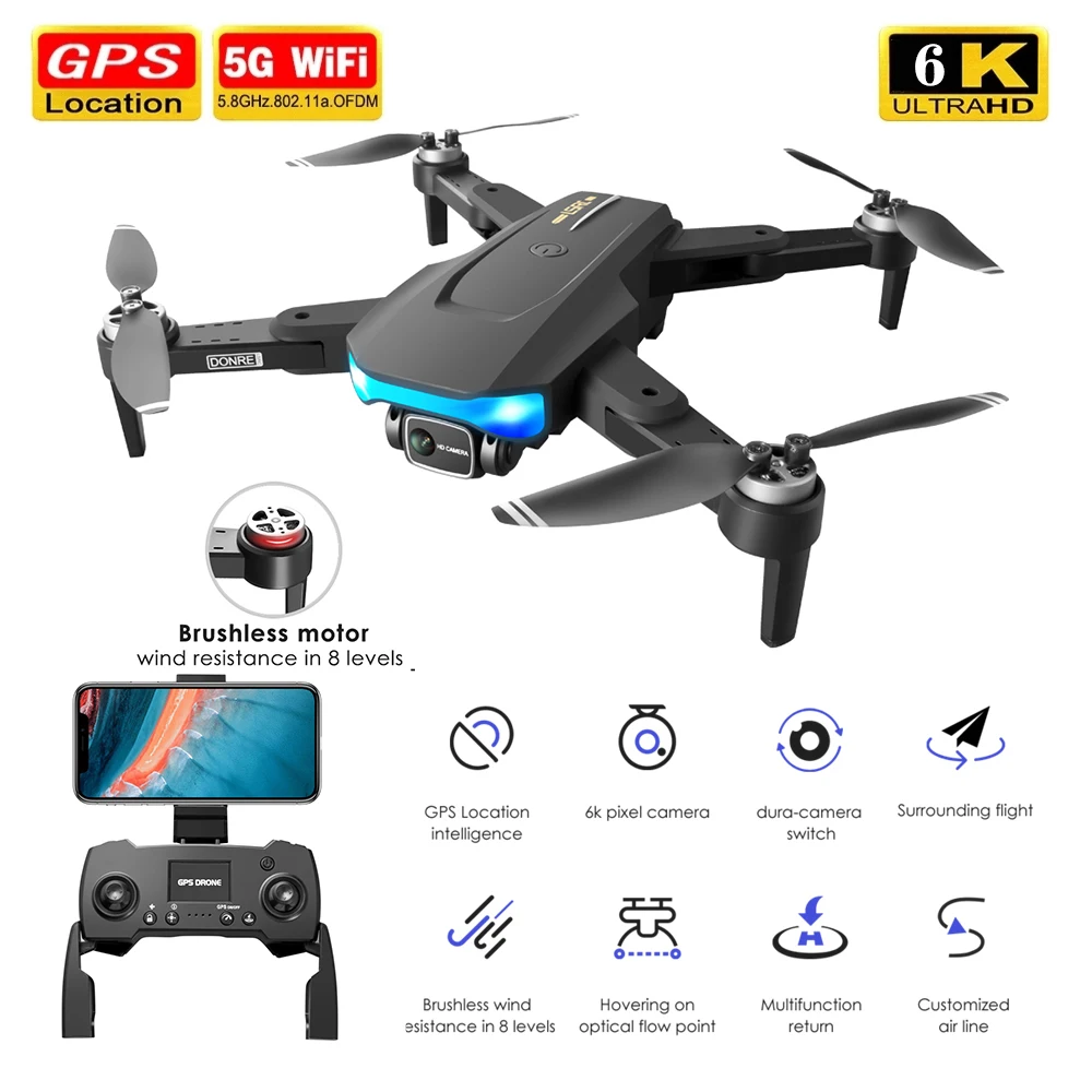 US $75.81 2021 NEW LS38 Drone FPV GPS 5G WiFi 6K HD Camera Professional Aerial Photography Brushless Motor RC Collapsible Quadcopter VS907