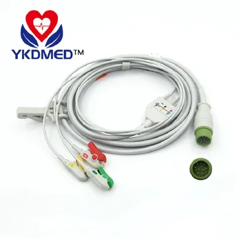 

5pcs/Free shipping compatible one-piece series patient ECG cable with leads,12pin ecg leadwires