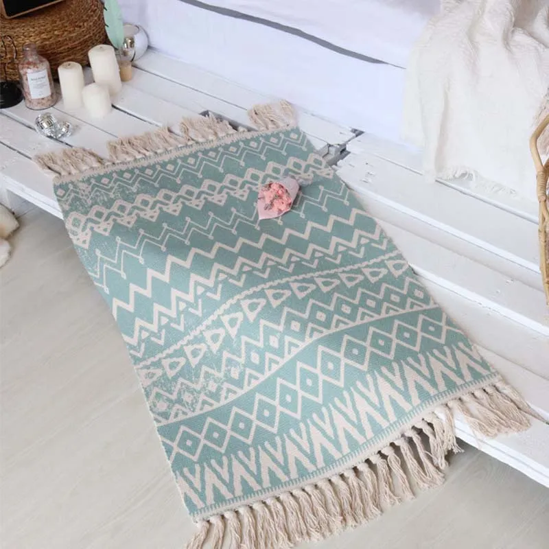 Мусульманский хлопковый коврик для рук WovenTassel, ковровое покрытие пола молельный коврик для женщин Manta