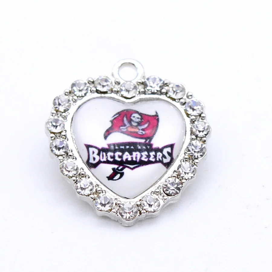 Серебряные подвески, стразы, подвески Tampa Bay-Buccaneers, подвески для браслета, ожерелья для женщин, мужчин, фанатов футбола, Paty Fashion - Окраска металла: Родиевое покрытие
