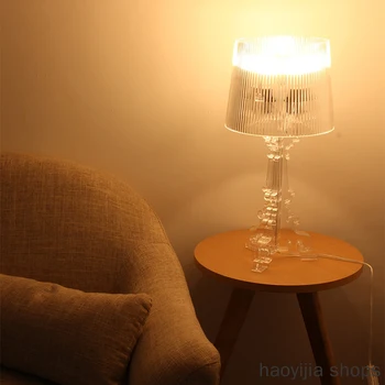 

New LED Crystal Bedroom Bedside Lamp Living Room Transparent Acrylic 20 Inch High Color Table Lamp Transparent Bedside Lamp
