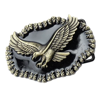 

Zinc Alloy Belt Buckle Mens Hip Hop Embossed Bronze American Flying Eagle Design for Men Gift
