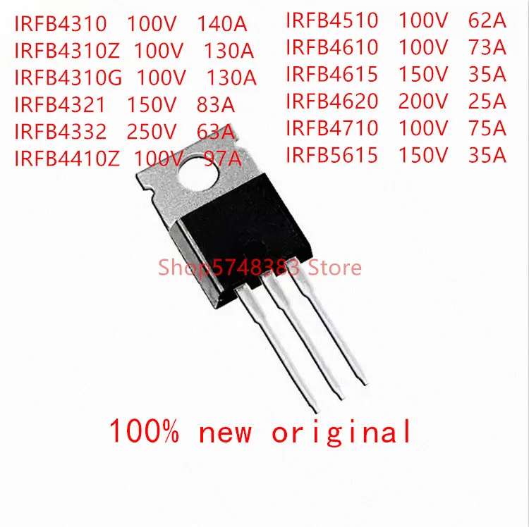 10 шт./лот IRFB4310 IRFB4310Z IRFB4310G IRFB4321 IRFB4332 IRFB4410Z IRFB4510 IRFB4610 IRFB4615 IRFB4620 IRFB4710 irb5615-220 |