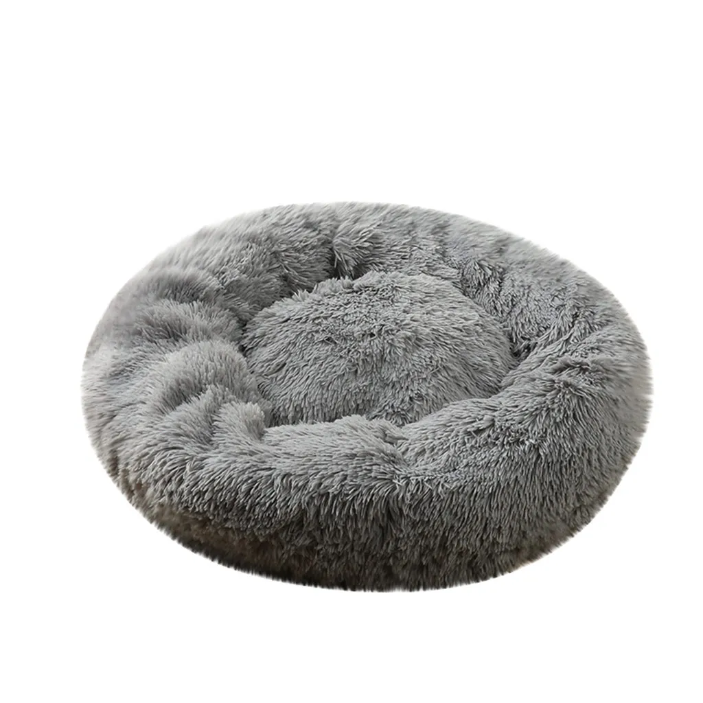 Зимняя теплая спальный мешок для собак с круглым котом, длинный плюшевый мягкий подстилка для глубокого сна, мягкая подстилка для животных, Успокаивающая кровать