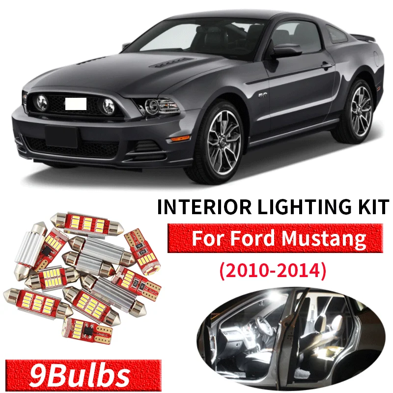 9 шт. встроенная светодиодная подсветка для салона автомобиля Ford Mustang 2010 2011 2012 2013