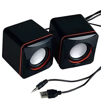 

Mini Portable Wired Speaker Compact Stereo Small Square 3.5 Mm Audio Jack Laptop Desktop Computer USB Speaker New