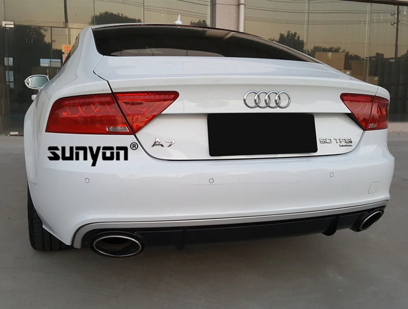 A7 задний бампер для губ Диффузор с выхлопной трубы глушителя для Audi A7 стандартный бампер 2009- RS7 стиль
