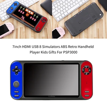 

7inch Kids Gifts 2 People Retro Handheld Player E-book Reading ABS Game Console Home Support TF Card 8 Simulators For PSP3000