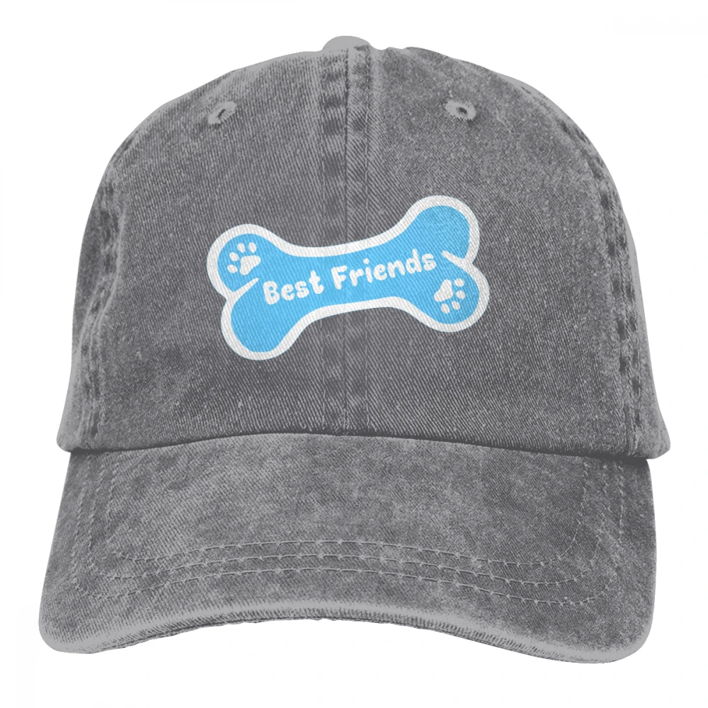 Лучшие друзья Домашние животные Bone Dog Casquette черные унисекс Мужские Женские джинсовые бейсболка с ремешком кепки регулируемые Гольф папа шляпа