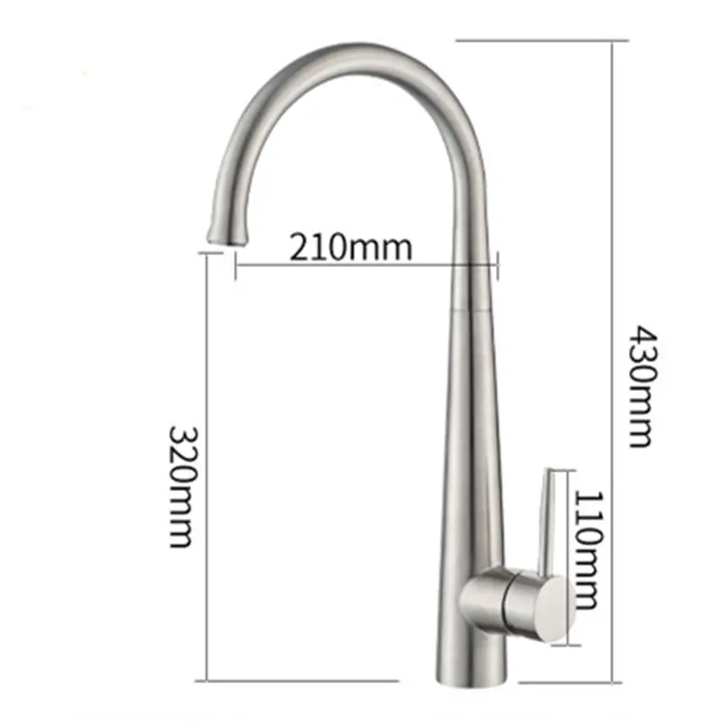 Kitchen Faucets Stainless Steel Kitchen Sink Mixer Taps Hot and Cold 360 Degree Rotation Water Taps Deck Mounted Sink Mixer