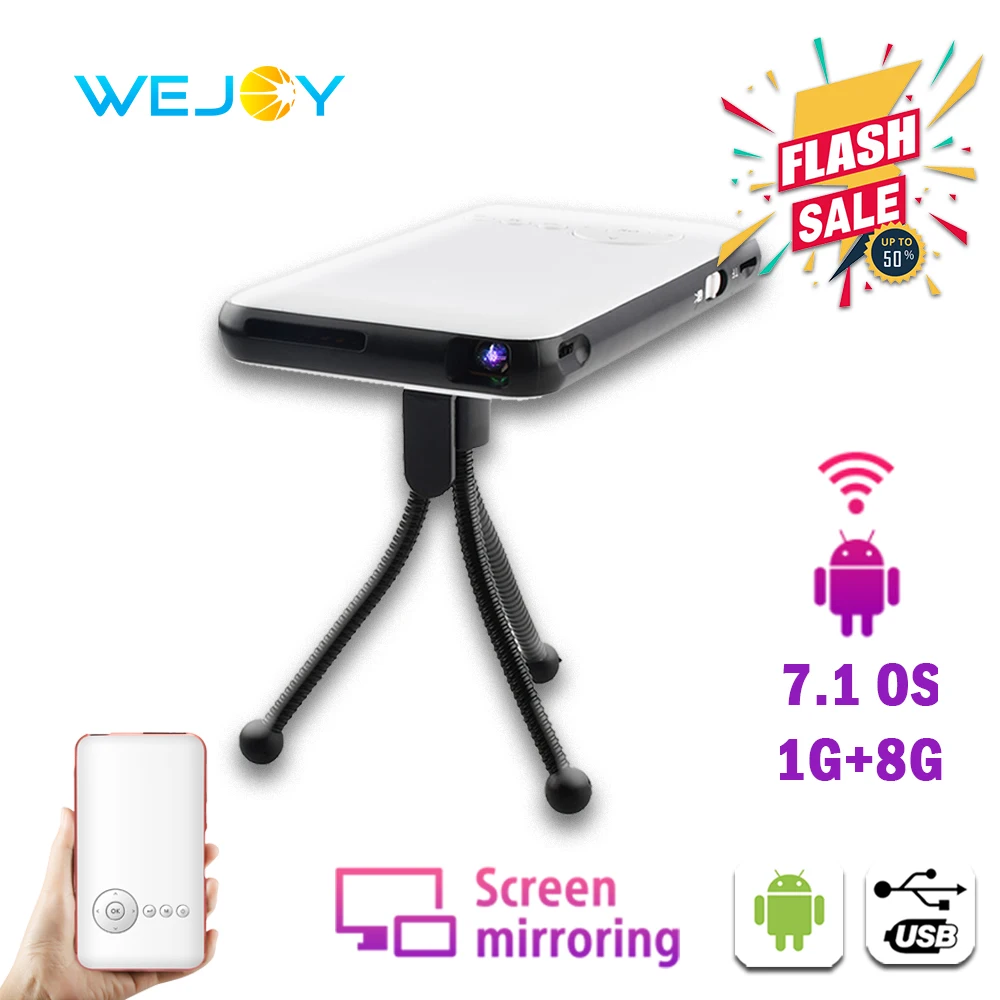 Wejoy DL-S6 Mini Smart Portable LED Projector DLP Android Pico Pocket Cinema Mobiele Projetor Voor подарок proyector para celular Wejoy DL-S6 Mini Smart Portable LED Projector DLP Android Pico Pocket Cinema Mobiele Projetor Voor подарок proyector para celular