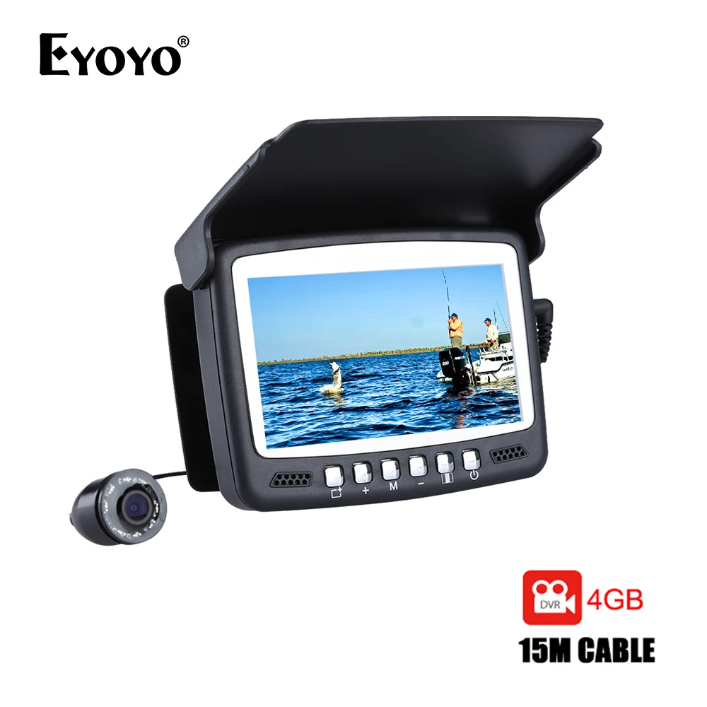 

Eyoyo 15M 30M Fish Finder Underwater 1000TVL Ice Fishing VIdeo Recording Camera DVR 8 infrared LED