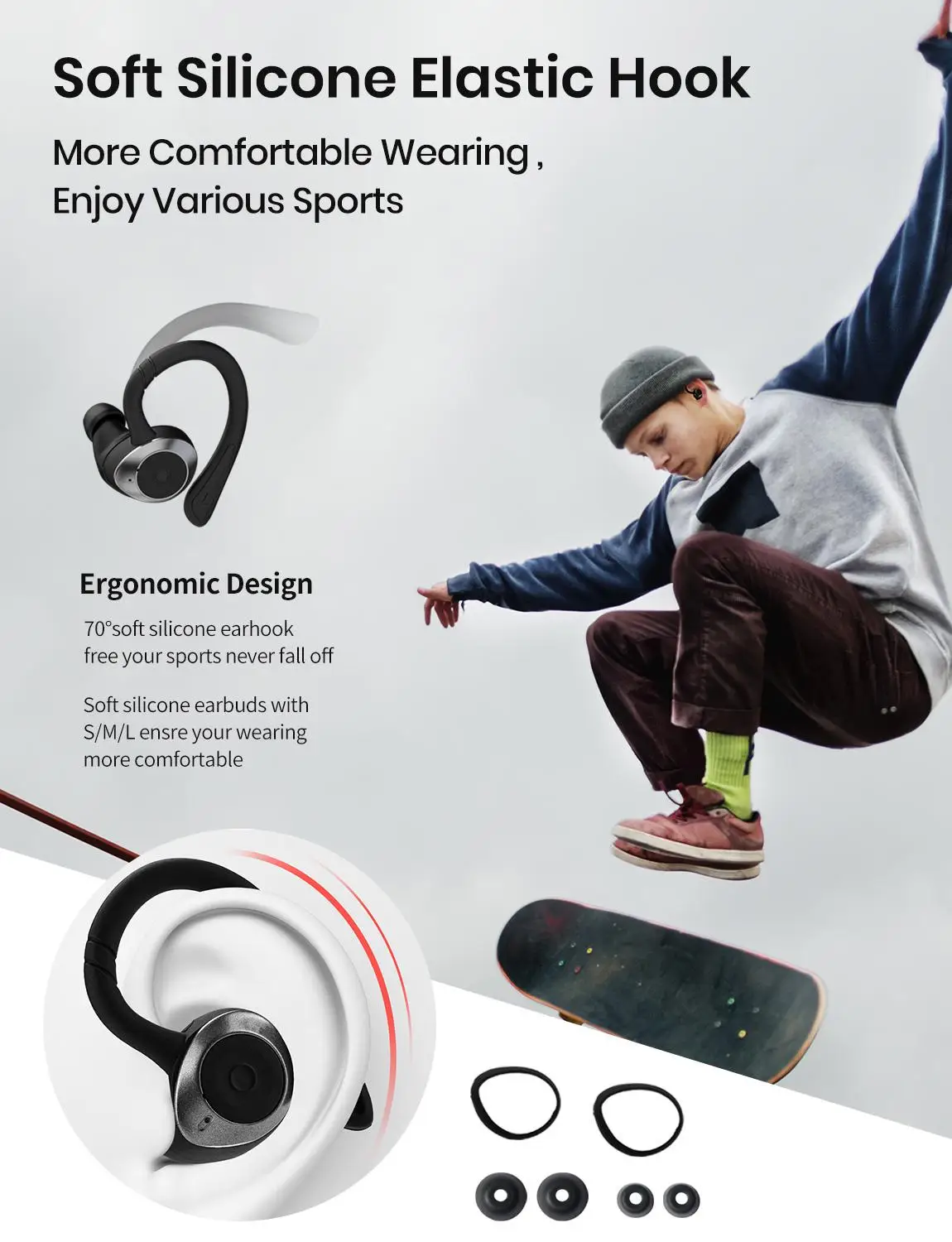 Фото Наушники TWS In Ear беспроводные наушники Bluetooth 5 0 спортивные 3D стерео звук с Наушники TWS In Ear беспроводные наушники Bluetooth 5 0 спортивные 3D стерео звук с