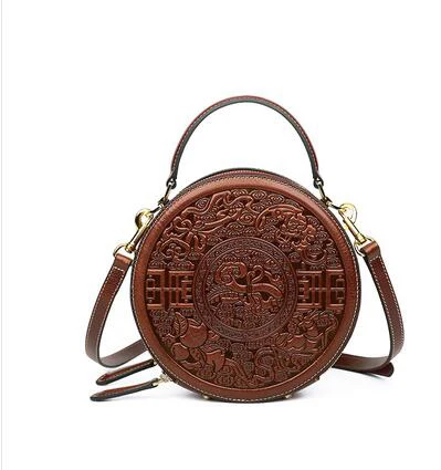 SUWERER Women Genuine Leather bag fashion cowhide Embossed bag luxury handbags women bags designer famous brand women bags - Цвет: Brown