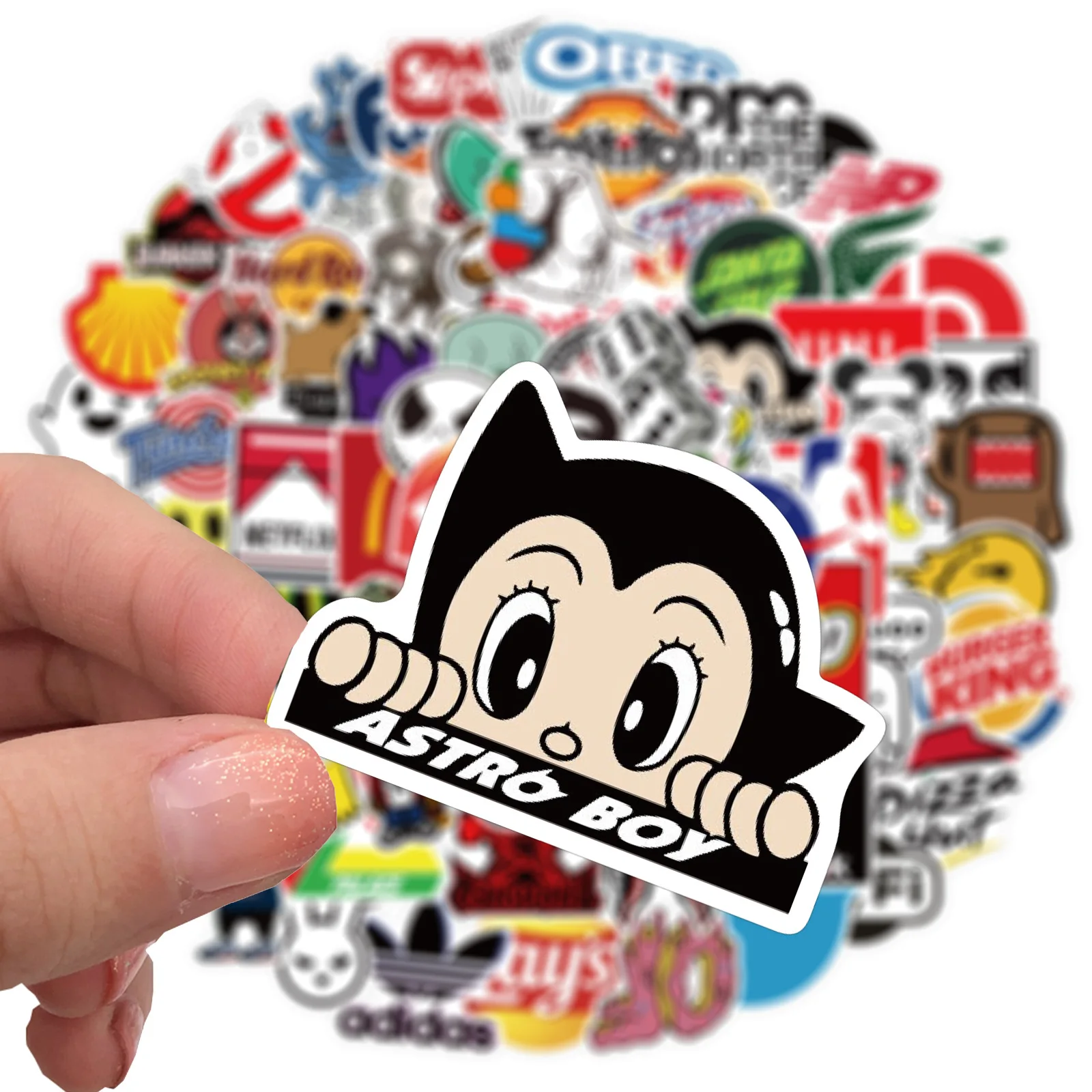 10/50/100Pcs Brand Stickers Laptop Macbook Cup Guitar Luggage Fridge Skateboard Bicycle Tide Logo Decal Sticker