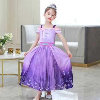 

Cute Baby Girl Christmas Dress Toddler Halloween Party Dresses Kids Shoulderless Snow Queen Princess Costume Girls Clothes