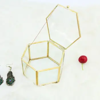 

BLUELANS Geometric Clear Glass Jewelry Box Organizer Holder Necklace Storage Container craft organizer бирки для ручной работы