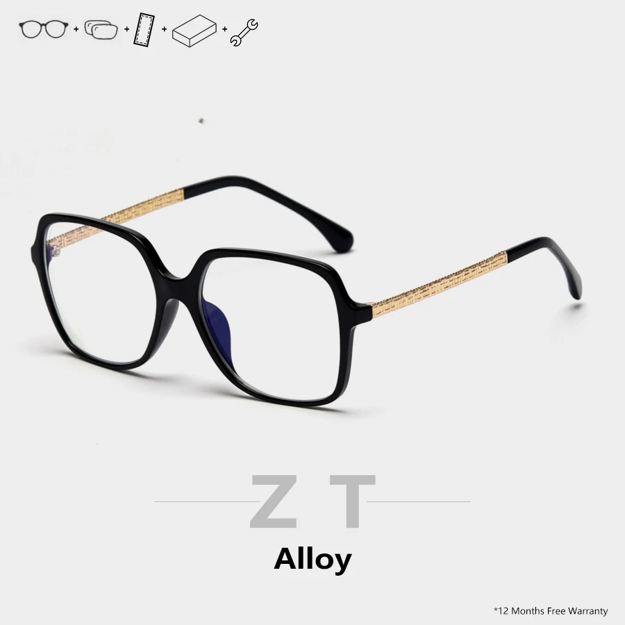 

ZT 6 Colors Retro Square Prescription Glasses Designer Luxury Women Vintage Big Frame Myopia Optical Eyeglasses Eyewear