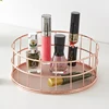 Rose gold iron art Nordic makeup storage box eyeliner brush storage cup dressing table makeup cosmetics round storage basket 2