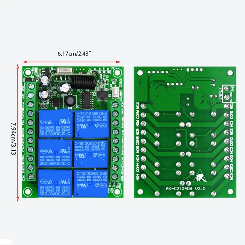Y1AE DC 12v 6ch Rf 315/433mhz 3000m Long Distance Transmitter + Receiver Wireless Remote Control | Электроника