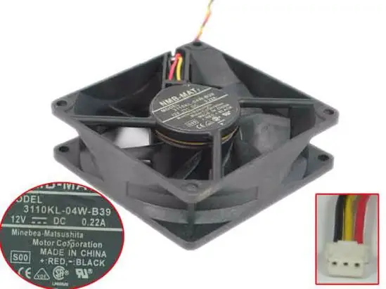 NMB-MAT 3110KL-04W-B39 S00 DC 12V 0.22A 80x80x25 мм 3-Провода Сервер вентилятор охлаждения | Компьютеры