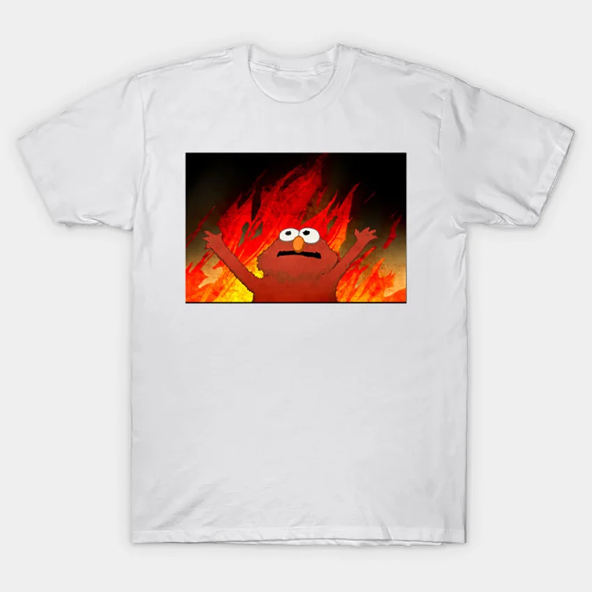Elmos Fire футболка Elmo футболка смешная fire meme юморная шутка memes Улица Сезам elmo elmoemos fire