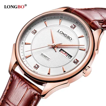 

LONGBO Brand Fashion Sports Leather Quartz Watches Date Calendar Wristwatches Mens Watches 5005 mens watches top brand luxury