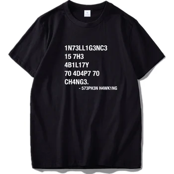 

Hacker T shirt Leet Language Stephen Hawking Design T-shirt 100% Cotton Unisex Cloth High Quality Tops
