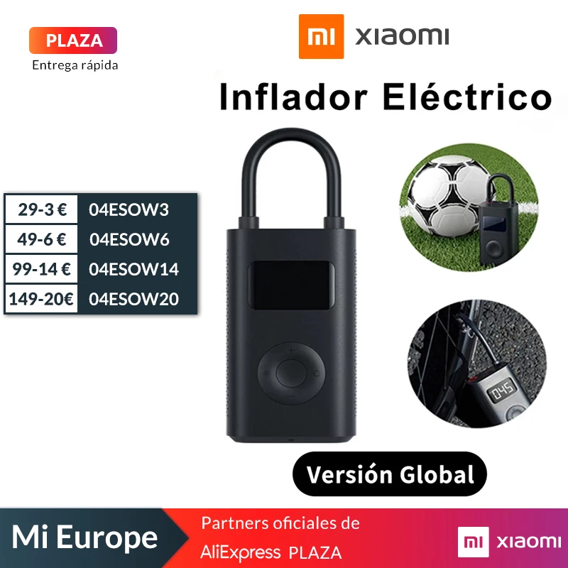 Xiaomi mijia portátil inteligente Digital neumático de detección de presión Bomba De inflador eléctrico para bicicleta motocicleta de fútbol