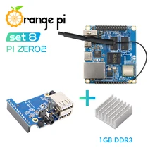 Laranja pi zero 2 1gb + placa de expansão + dissipador de calor de alumínio, executar android 10, ubuntu, sistema operacional debian