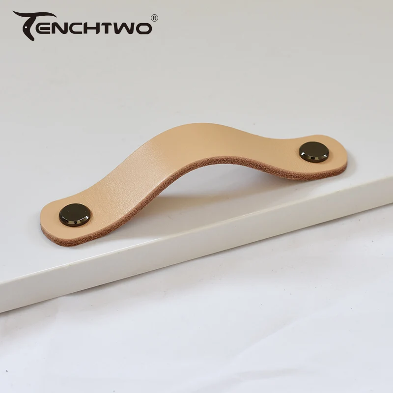 Nordic Cowhide Furniture Handles Wardrobe Drawer Door Kitchen Cabinet